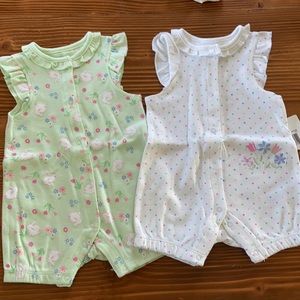 Little Me Springtime Rompers • Size 6 Mo